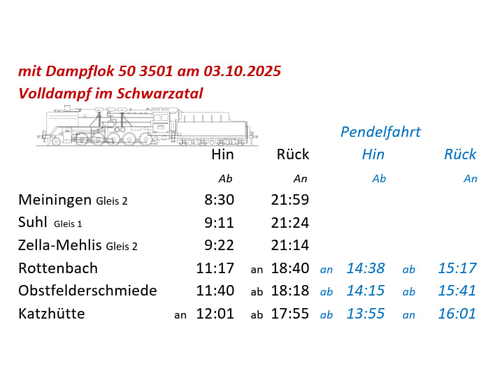 Fahrzeiten 03.10.25